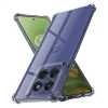 Калъф за Motorola Edge 60 / Edge 60 Fusion - Techsuit - Удароустойчив Clear Silicone - Опушено Черен