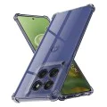 Калъф за Motorola Edge 60 / Edge 60 Fusion - Techsuit - Удароустойчив Clear Silicone - Опушено Черен