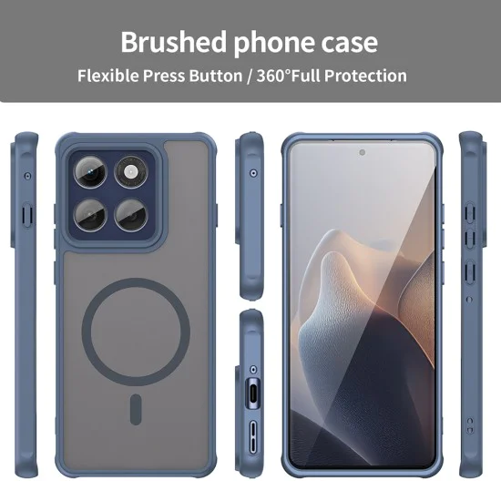 Калъф за Motorola Edge 60 Pro - HaloFrost II MagSafe - Тъмно Blue