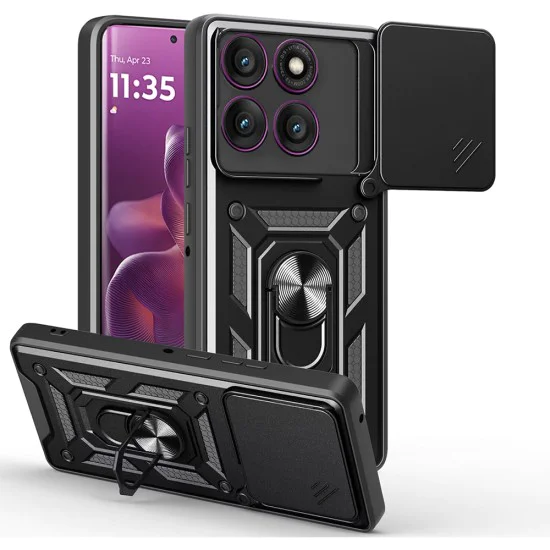 Калъф за Motorola Edge 60 Pro - Techsuit - CamShield Series - Черен