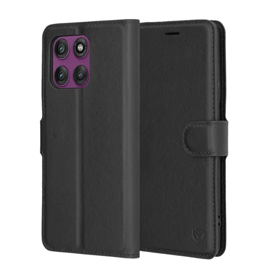 Калъф за Motorola Edge 60 Pro - Techsuit - Leather Folio - Черен