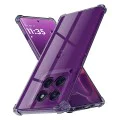 Калъф за Motorola Edge 60 Pro - Techsuit - Удароустойчив Clear Silicone - Опушено Черен