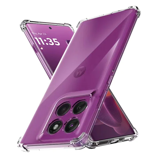 Калъф за Motorola Edge 60 Pro - Techsuit - Удароустойчив Clear Silicone - Прозрачен