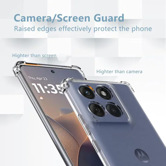 Калъф за Motorola Edge 60 Pro - Techsuit - Удароустойчив Clear Silicone - Прозрачен