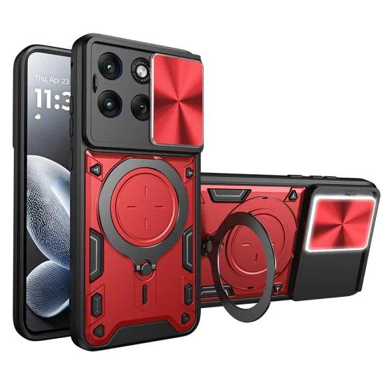 Калъф за Motorola Edge 70 Fusion - CamGuard Pro - Techsuit - Червен