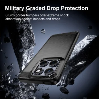 Калъф за Motorola Edge 70 Fusion - Carbon Silicone - Techsuit - Черен
