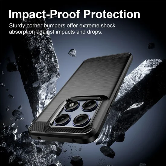 Калъф за Motorola Edge 70 Pro - Carbon Silicone - Techsuit - Черен