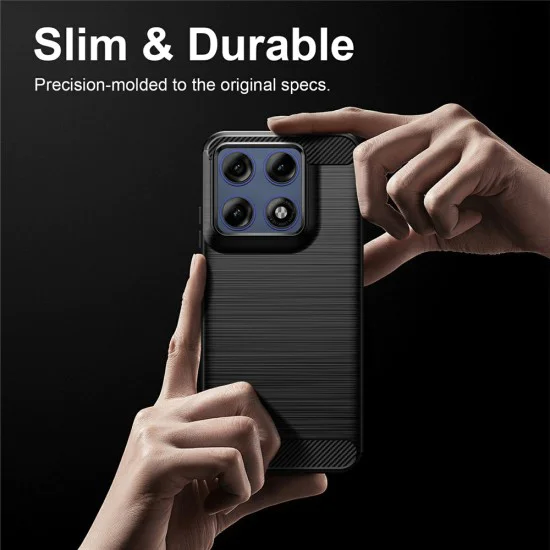 Калъф за Motorola Edge 70 Pro - Carbon Silicone - Techsuit - Черен