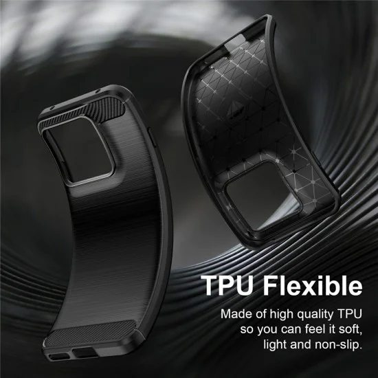 Калъф за Motorola Edge 70 Pro - Carbon Silicone - Techsuit - Черен