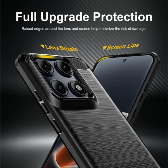 Калъф за Motorola Edge 70 Pro - Carbon Silicone - Techsuit - Черен