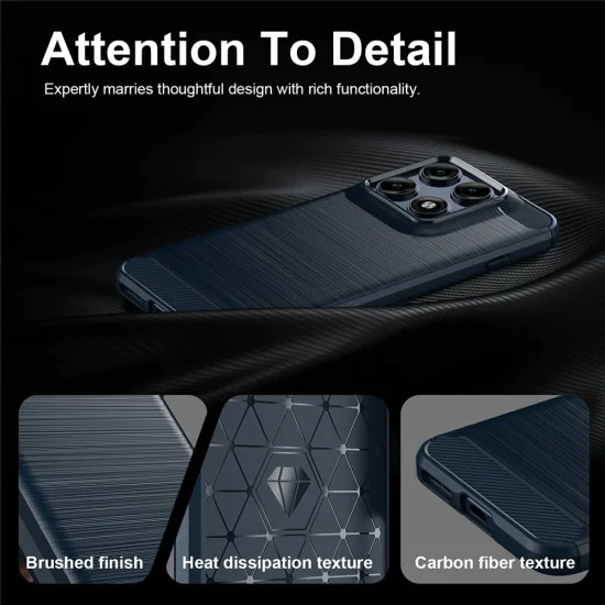 Калъф за Motorola Edge 70 Pro - Carbon Silicone - Techsuit - Син