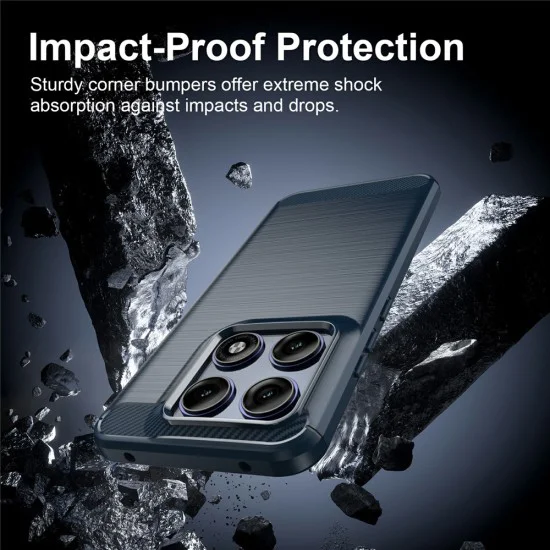 Калъф за Motorola Edge 70 Pro - Carbon Silicone - Techsuit - Син