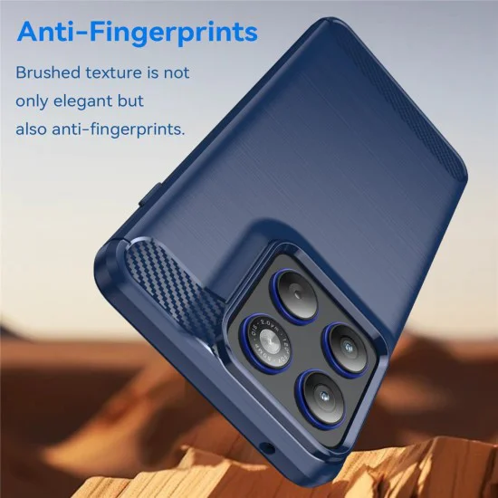 Калъф за Motorola Edge 70 – Techsuit Carbon Silicone – Син