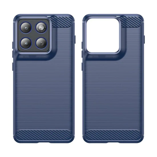 Калъф за Motorola Edge 70 – Techsuit Carbon Silicone – Син