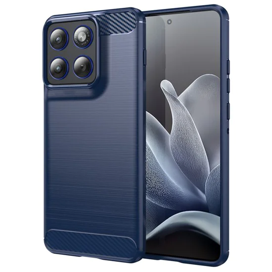 Калъф за Motorola Edge 70 – Techsuit Carbon Silicone – Син
