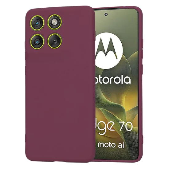 Калъф за Motorola Edge 70 - Techsuit SoftFlex - Сливово червен