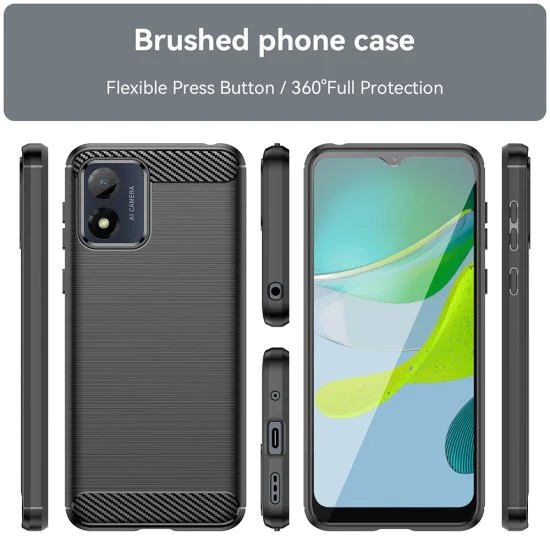Калъф за Motorola Moto E13 - Carbon Silicone - Черен