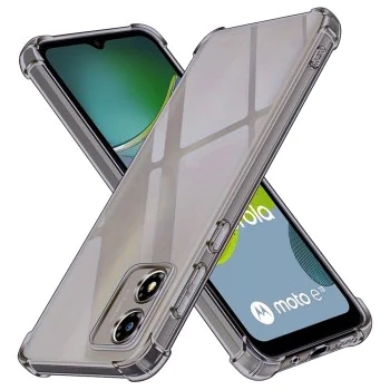 Калъф за Motorola Moto E13 - Techsuit - Удароустойчив Clear Silicone - Опушено Черен