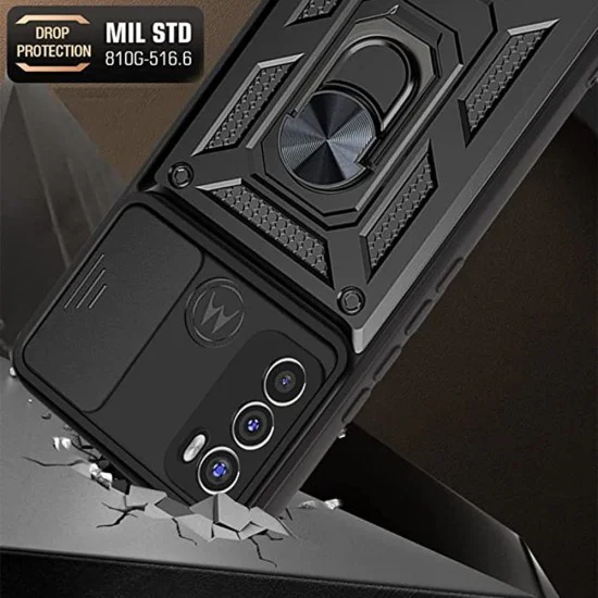 Калъф за Motorola Moto E20 / E30 / E40 - CamShield Series - черен