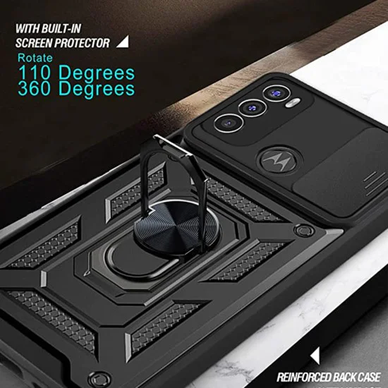 Калъф за Motorola Moto E20 / E30 / E40 - CamShield Series - черен