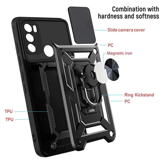 Калъф за Motorola Moto E20 / E30 / E40 - CamShield Series - черен