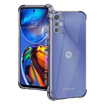 Калъф за Motorola Moto E32 / Moto E32s - Techsuit - Удароустойчив Clear Silicone - Опушено Черен