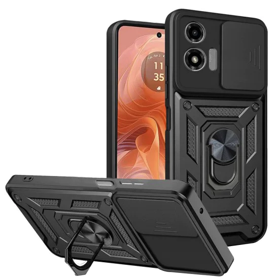 Калъф за Motorola Moto G04 / Moto G04s / Moto G24 / Moto E14 - CamShield Series - черен