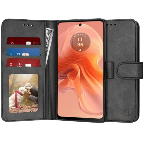 Калъф за Motorola Moto G04 / Moto G04s / Moto G24 / Moto E14 - Дневник - Черен