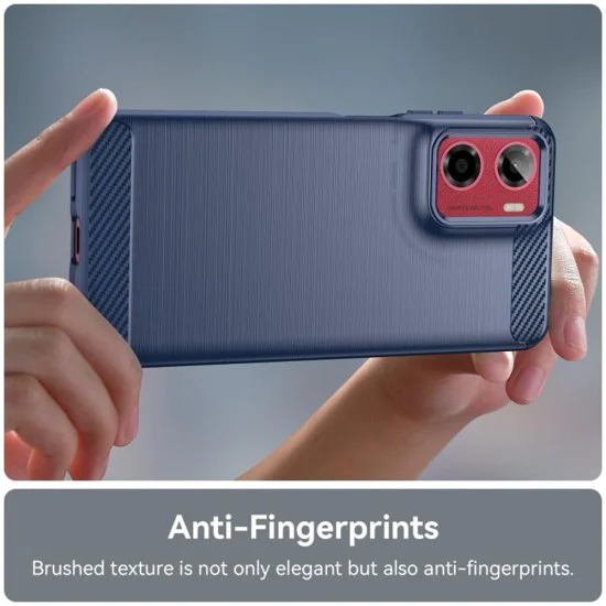 Калъф за Motorola Moto G05 / E15 - Techsuit - Carbon Silicone - Син