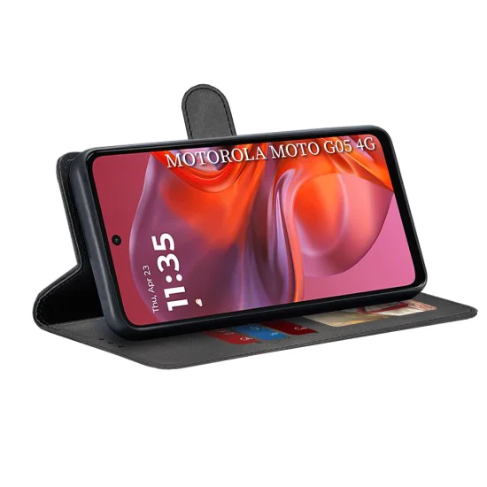 Калъф за Motorola Moto G05 / E15 - Techsuit - Diary Book - Черен