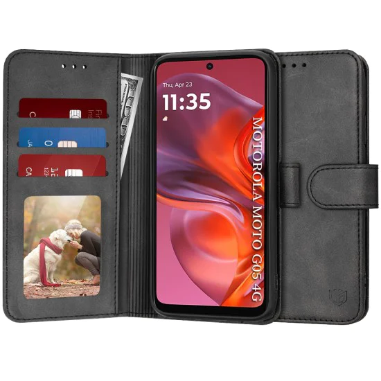 Калъф за Motorola Moto G05 / E15 - Techsuit - Diary Book - Черен