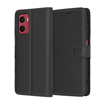 Калъф за Motorola Moto G05 / E15 - Techsuit - Leather Folio - Черен