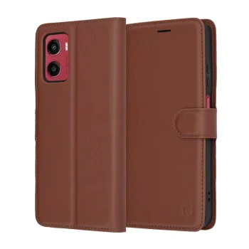 Калъф за Motorola Moto G05 / E15 - Techsuit - Leather Folio - Кафяв