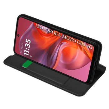 Калъф за Motorola Moto G05 / E15 - Techsuit - Magskin Book - Черен