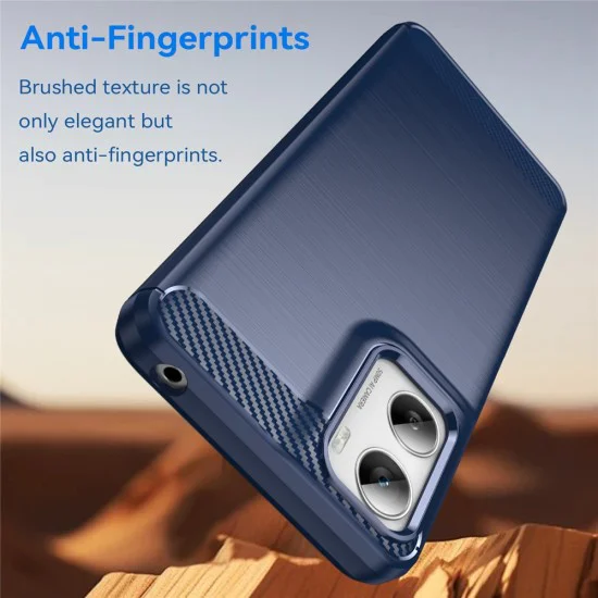 Калъф за Motorola Moto G06 / G06 Power - Techsuit Carbon Silicone - Син