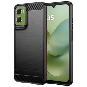 Калъф за Motorola Moto G06 / Moto G06 Power - Techsuit - Силиконов карбонов - Черен