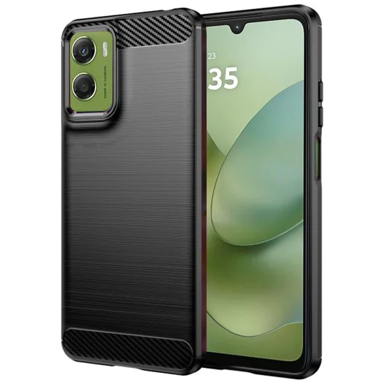 Калъф за Motorola Moto G06 / Moto G06 Power - Techsuit - Силиконов карбонов - Черен