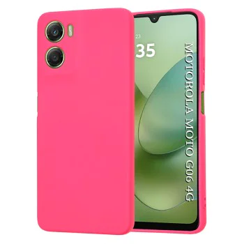 Калъф за Motorola Moto G06 - Techsuit SoftFlex - Ярко розов