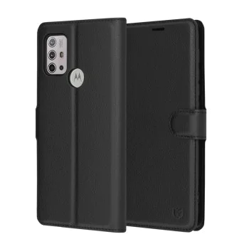 Калъф за Motorola Moto G10 / Moto G20 / Moto G30 - Кожено Протектор - Черен
