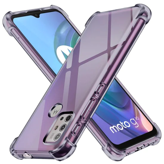 Калъф за Motorola Moto G10 / Moto G20 / Moto G30 - Techsuit - Удароустойчив Clear Silicone - Опушено Черен