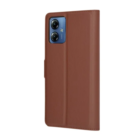 Калъф за Motorola Moto G14 - Кожено Протектор - Кафяв