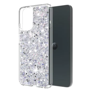 Калъф за Motorola Moto G14 - Sparkly Glitter - Бял