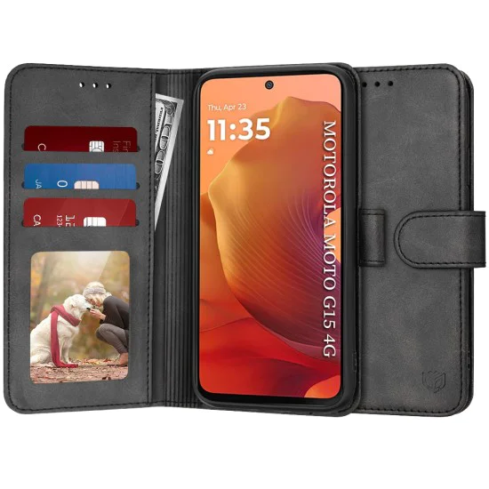 Калъф за Motorola Moto G15 / G15 Power - Techsuit - Diary Book - Черен