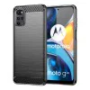 Калъф за Motorola Moto G22 - Carbon Silicone - Черен