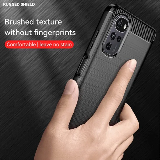 Калъф за Motorola Moto G22 - Carbon Silicone - Черен