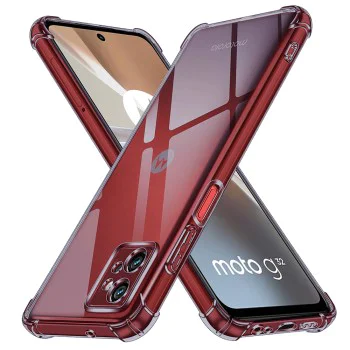 Калъф за Motorola Moto G32 - Techsuit - Удароустойчив Clear Silicone - Опушено Черен