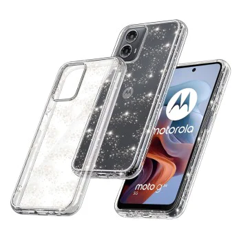 Калъф за Motorola Moto G34 / Moto G45 - Серия SparkleSkin - Прозрачен