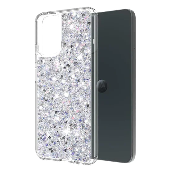 Калъф за Motorola Moto G34 / Moto G45 - Sparkly Glitter - Бял