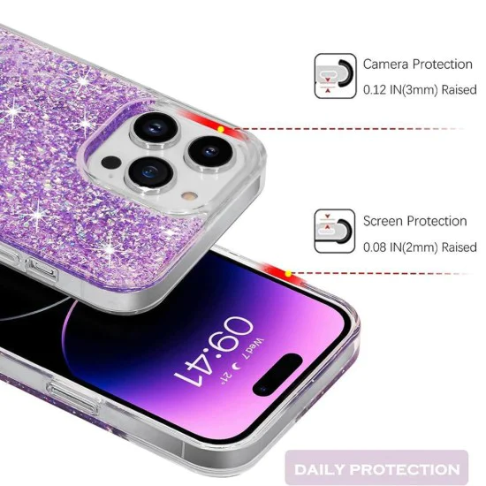 Калъф за Motorola Moto G34 / Moto G45 - Sparkly Glitter - Син
