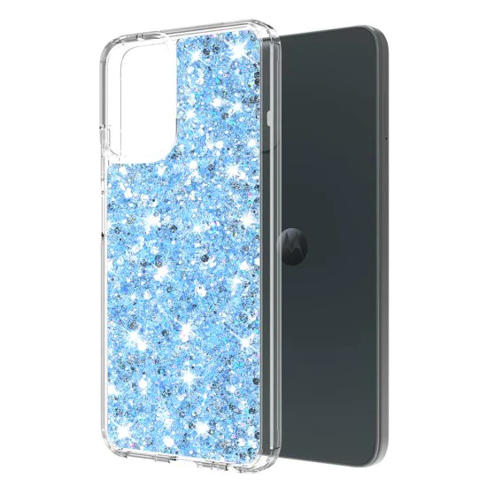 Калъф за Motorola Moto G34 / Moto G45 - Sparkly Glitter - Син